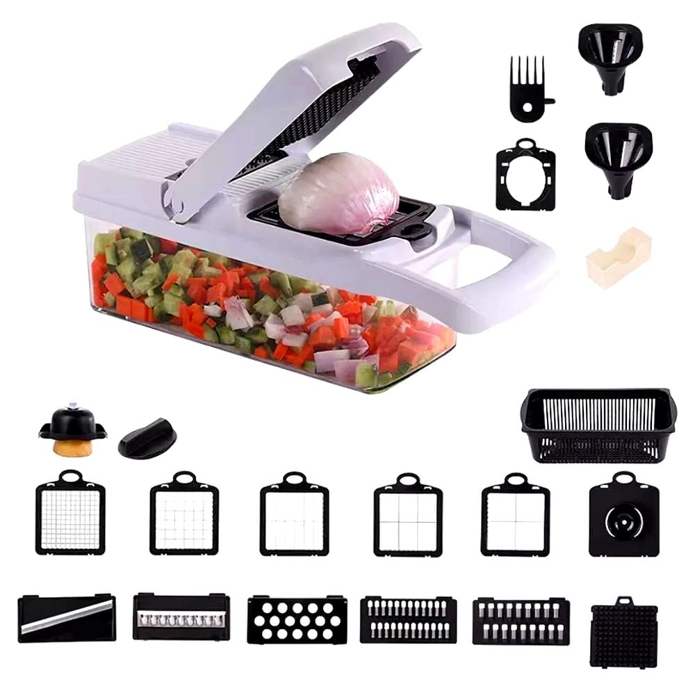 Kit De Picador De Verduras Rallador 20 In 1 Con Cesta+guante