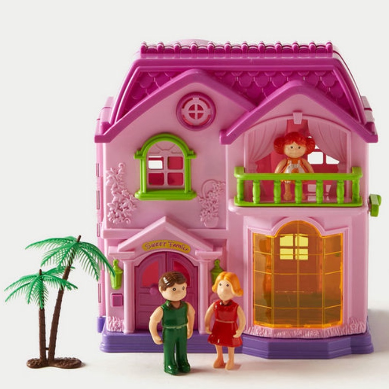 Casa De Muñecas Musical Con Luces 22 Accesorios Funny Hause