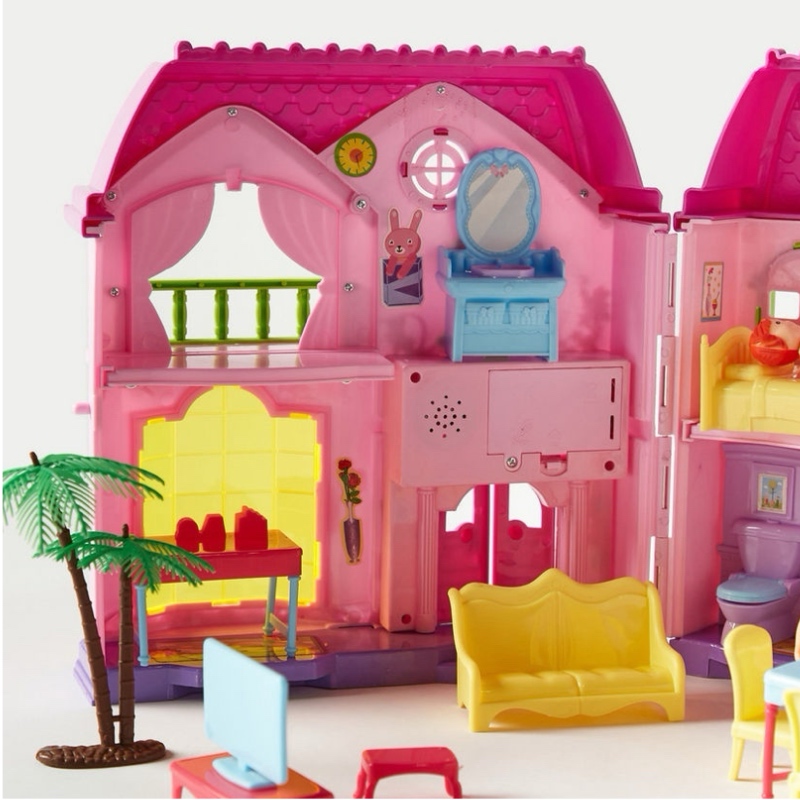 Casa De Muñecas Musical Con Luces 22 Accesorios Funny Hause