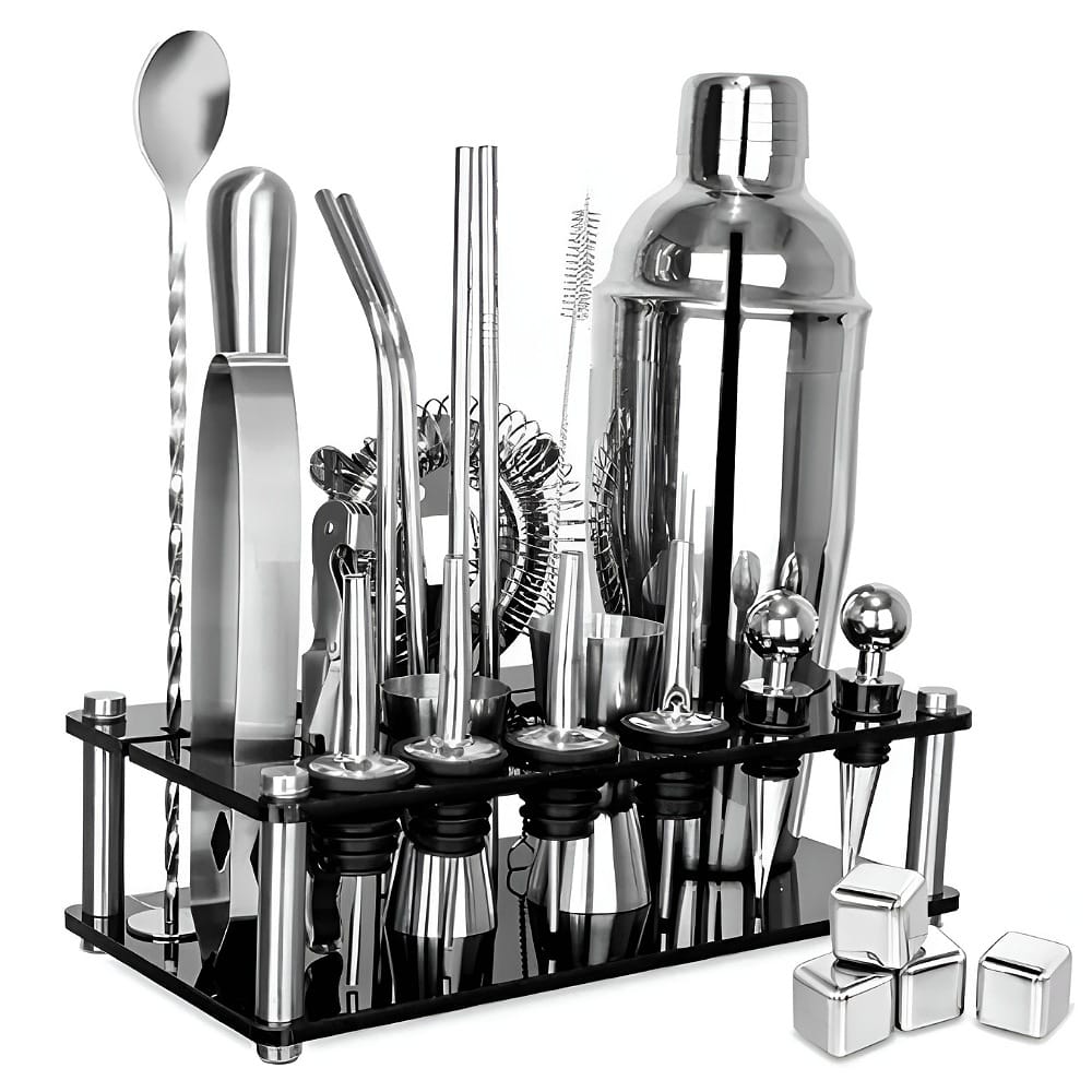 Kit De Cocteleria 25pcs Bartender Con Soporte,750ml