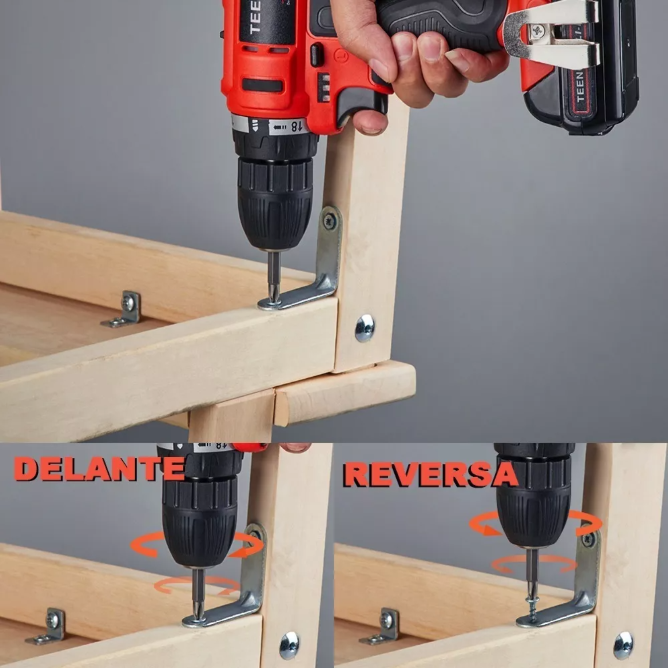 Taladro percutor atornillador inalámbrico de 10mm Teeno 5816-1 21V