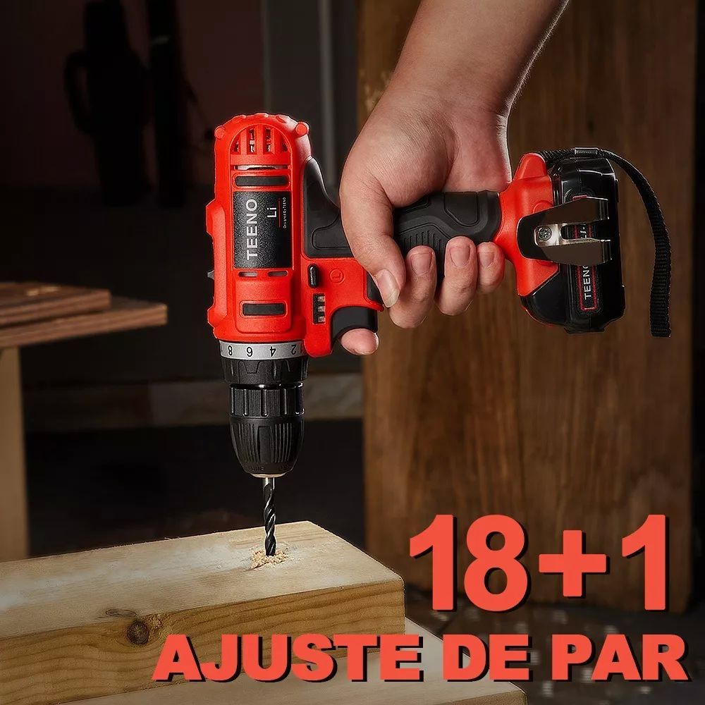 Taladro percutor atornillador inalámbrico de 10mm Teeno 5816-1 21V