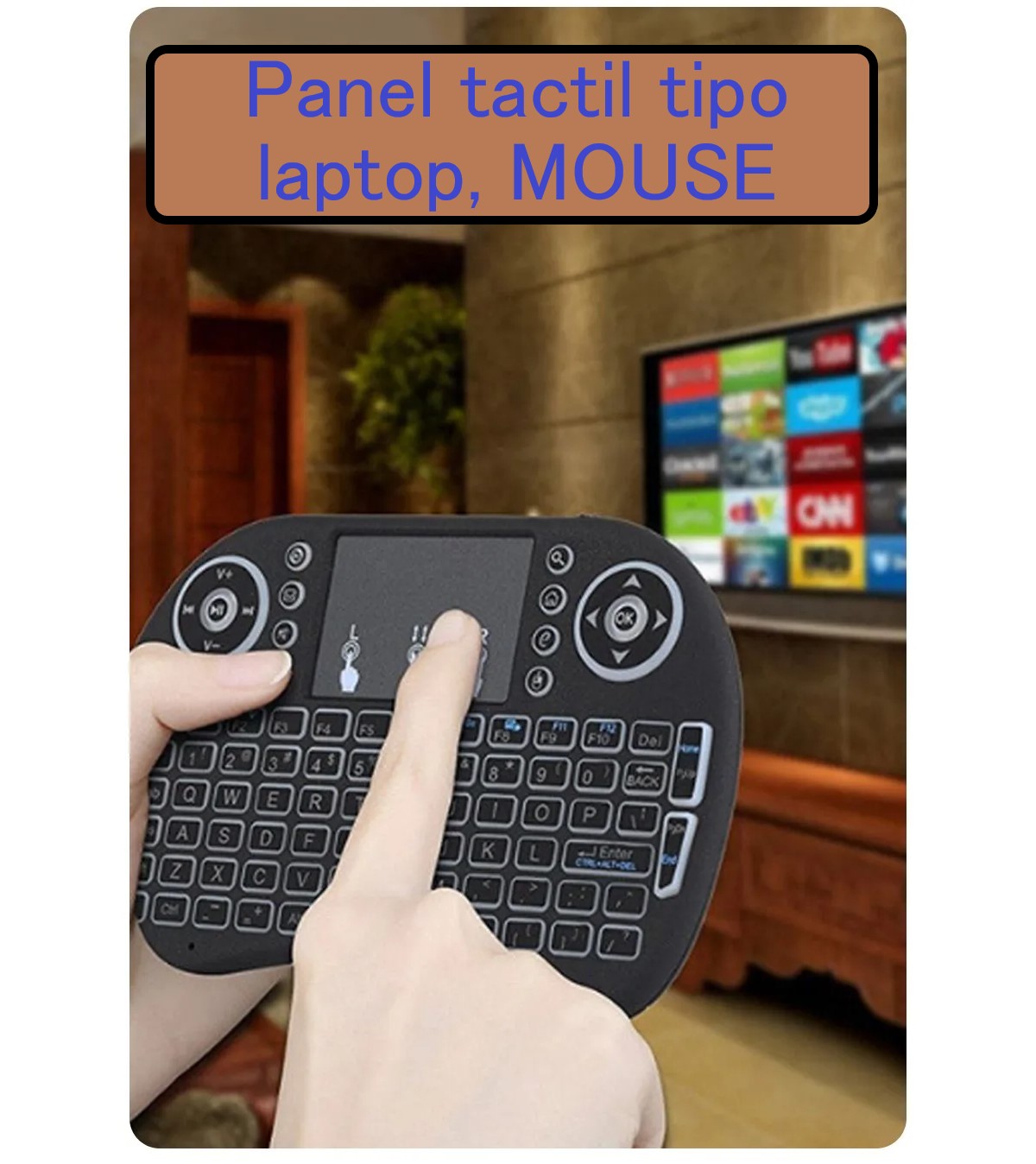 KOLKE Mini Teclado Inalámbrico Touchpad Luz Smart Tv Usb Pc Loi KOLKE
