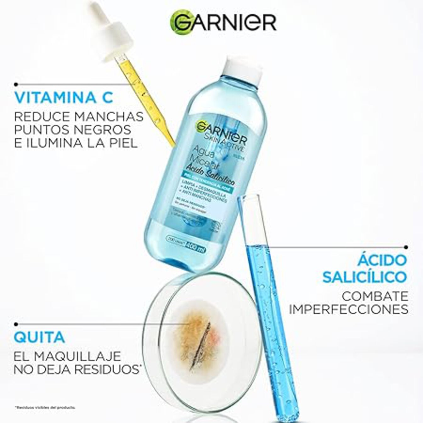 Agua Micelar Anti-imperfecciones Con Ácido Salicílico Momento de aplicación Día/Noche Tipo de piel Piel con tendencia al acné
