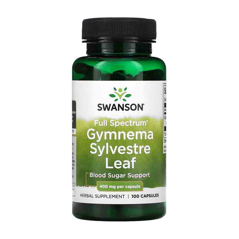 Gymnema Sylvestre Leaf 400mg 100 Caps Swanson Sabor Neutro Premium 