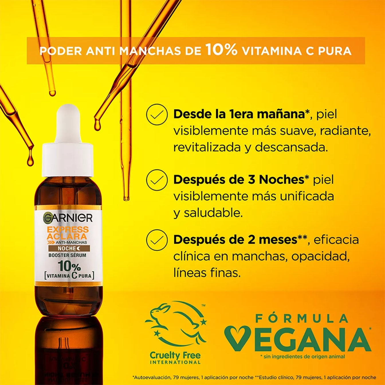 Garnier Express Aclara Serum Vitamina C De Noche Antimanchas Todo tipo de piel