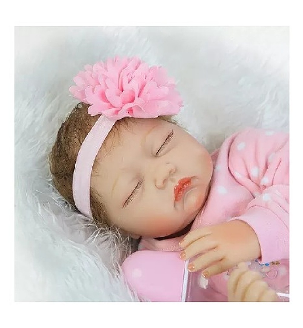 Muñeca Bebé Reborn 55 CM. De Silicona Y Algodón, Niña