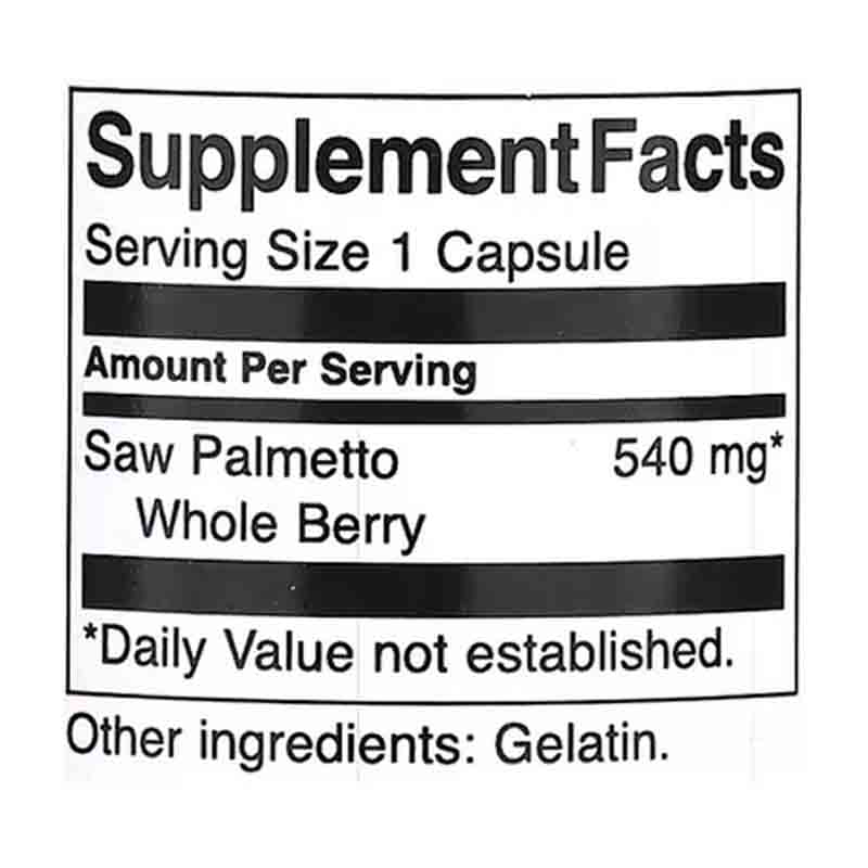 Saw Palmetto 540mg 100 capsulas Swanson Ayuda a la Prostata