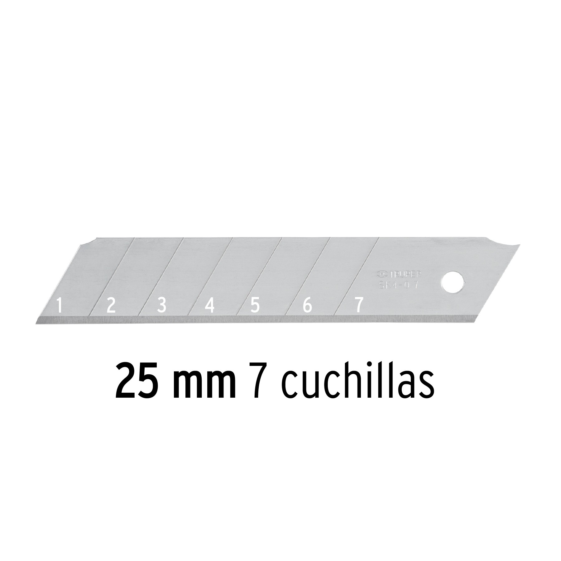 ESTUCHE CON 10 CUCHILLAS SK4 DE 25 MM PARA CUTTER, TRUPER 17903