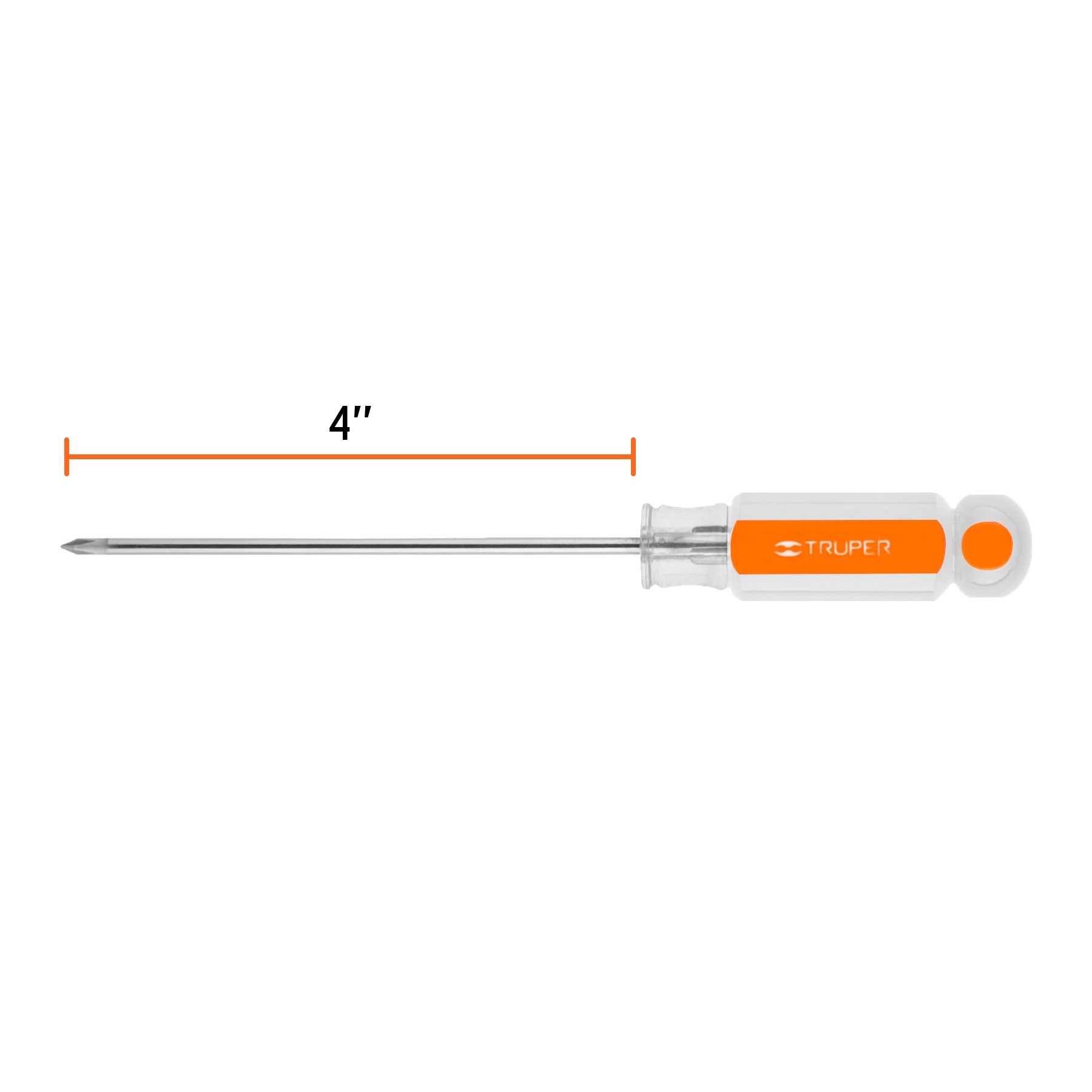 DESARMADOR DE CRUZ 1/8" X 4" MANGO DE ACETATO, TRUPER 14053