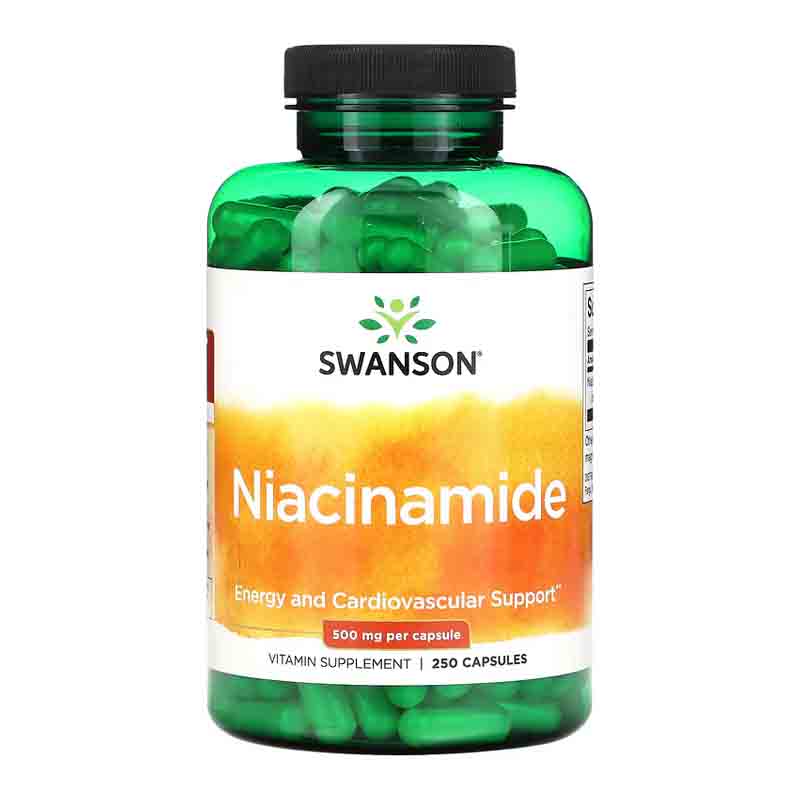 Niacinamida 500mg Swanson Vitamina B3 250 capsulas Niacinamide