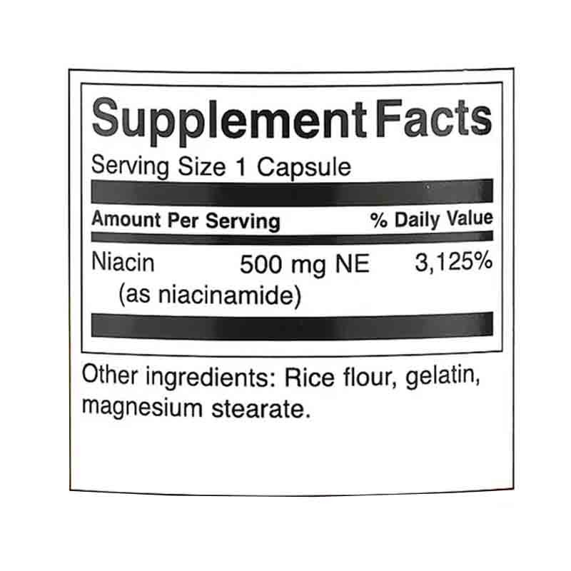 Niacinamida 500mg Swanson Vitamina B3 250 capsulas Niacinamide