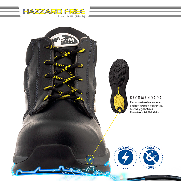 Zapato de Seguridad WSM, Ergonómico y muy ligero. Con casquillo de Policarbonato. Bota Industrial y multifuncional. 2958 Lite