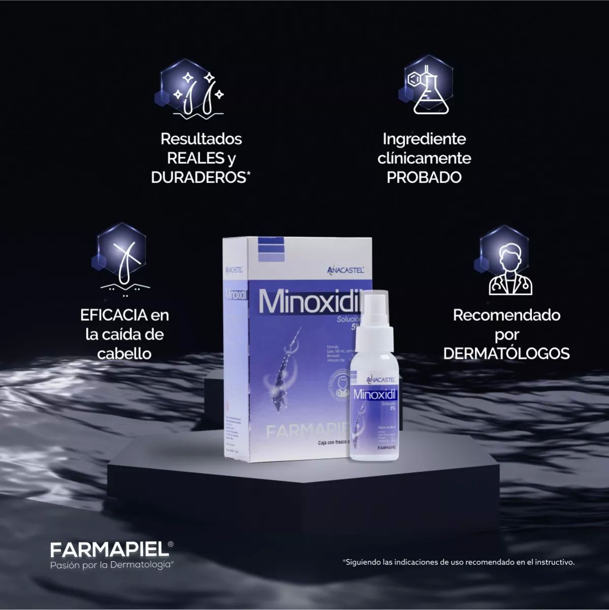 Spray Anacastel Minoxidil 5 POR CIENTO Solución Cabello Y Barba 60 Ml
