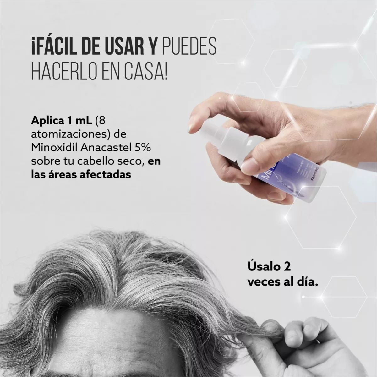 Spray Anacastel Minoxidil 5 POR CIENTO Solución Cabello Y Barba 60 Ml