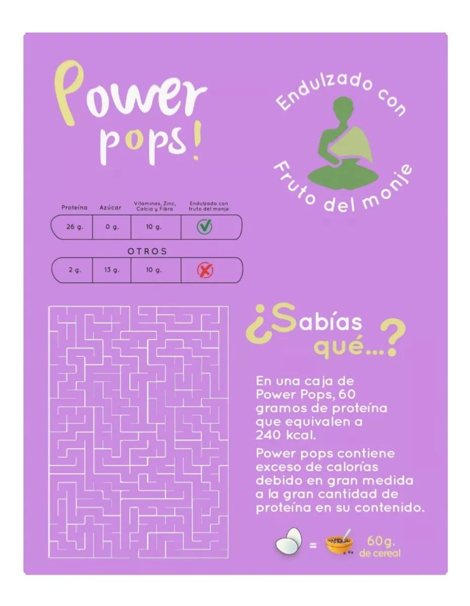 CEREAL PROTEICO POWER POPS, CHOCOLATE 