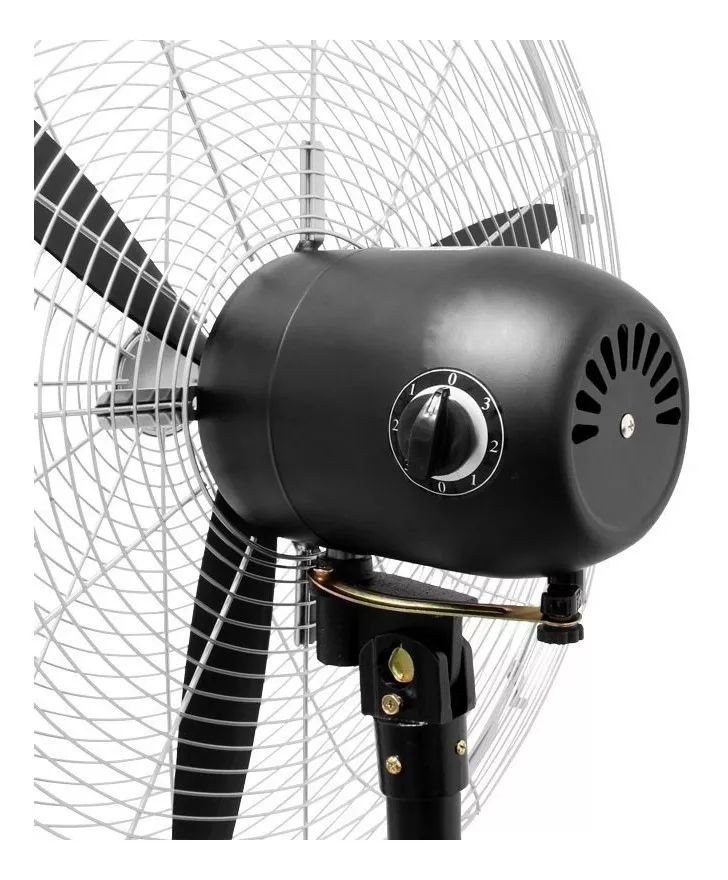 Ventilador Industrial Con Pedestal y Aspas Color Negro 