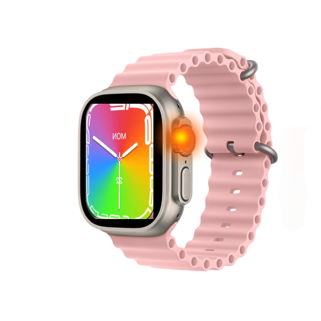 Reloj Inteligente Unisex Color Rosa, Compatible con iOS- Android/ Smarwatch Serie 28 Ultra Bluetooth 4.0 Para Hombre y Mujer Deportivo 