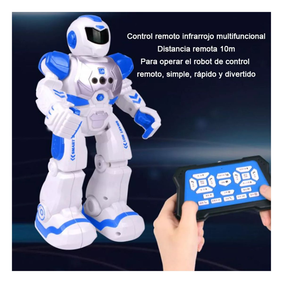 Robot Inteligente Emo Niños Juguete Electrónicos Didacticos Blanco/Azul