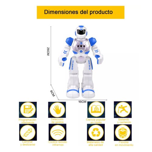 Robot Inteligente Emo Niños Juguete Electrónicos Didacticos Blanco/Azul