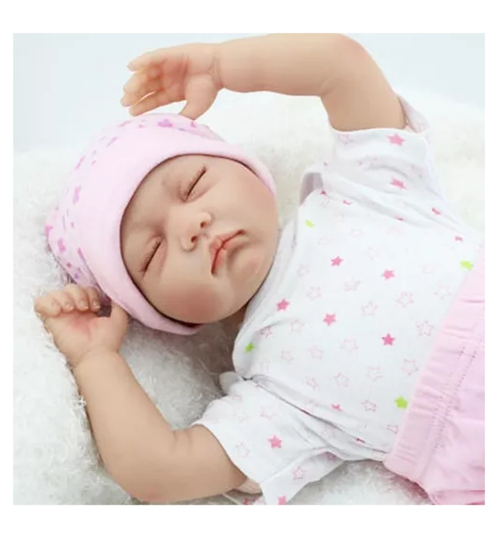 Muñeca Bebé Reborn 55 CM. De Silicona Y Algodón, Niña