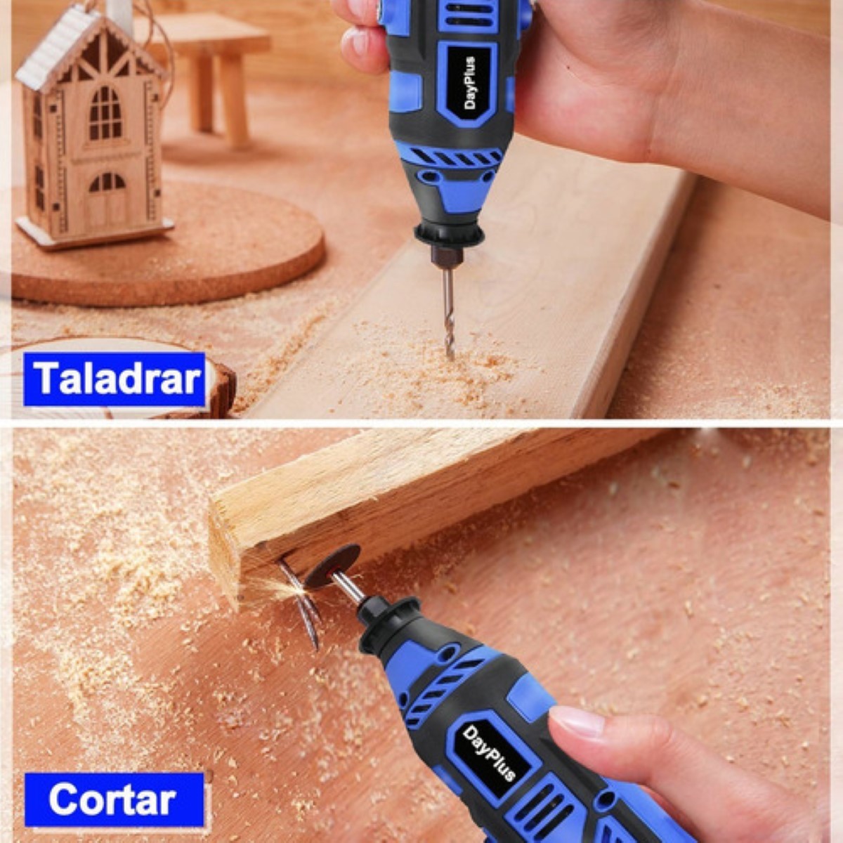 Eléctrica Mototool Mini Taladro Para Cortar Lijar Pulir Azul Rey /Negro