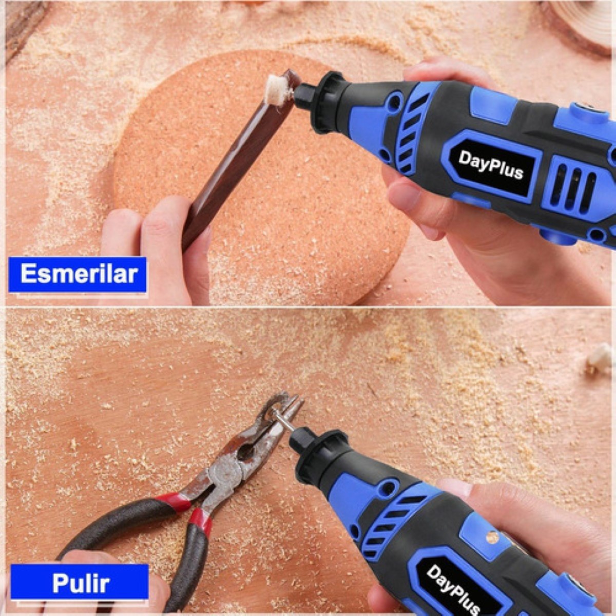 Eléctrica Mototool Mini Taladro Para Cortar Lijar Pulir Azul Rey /Negro