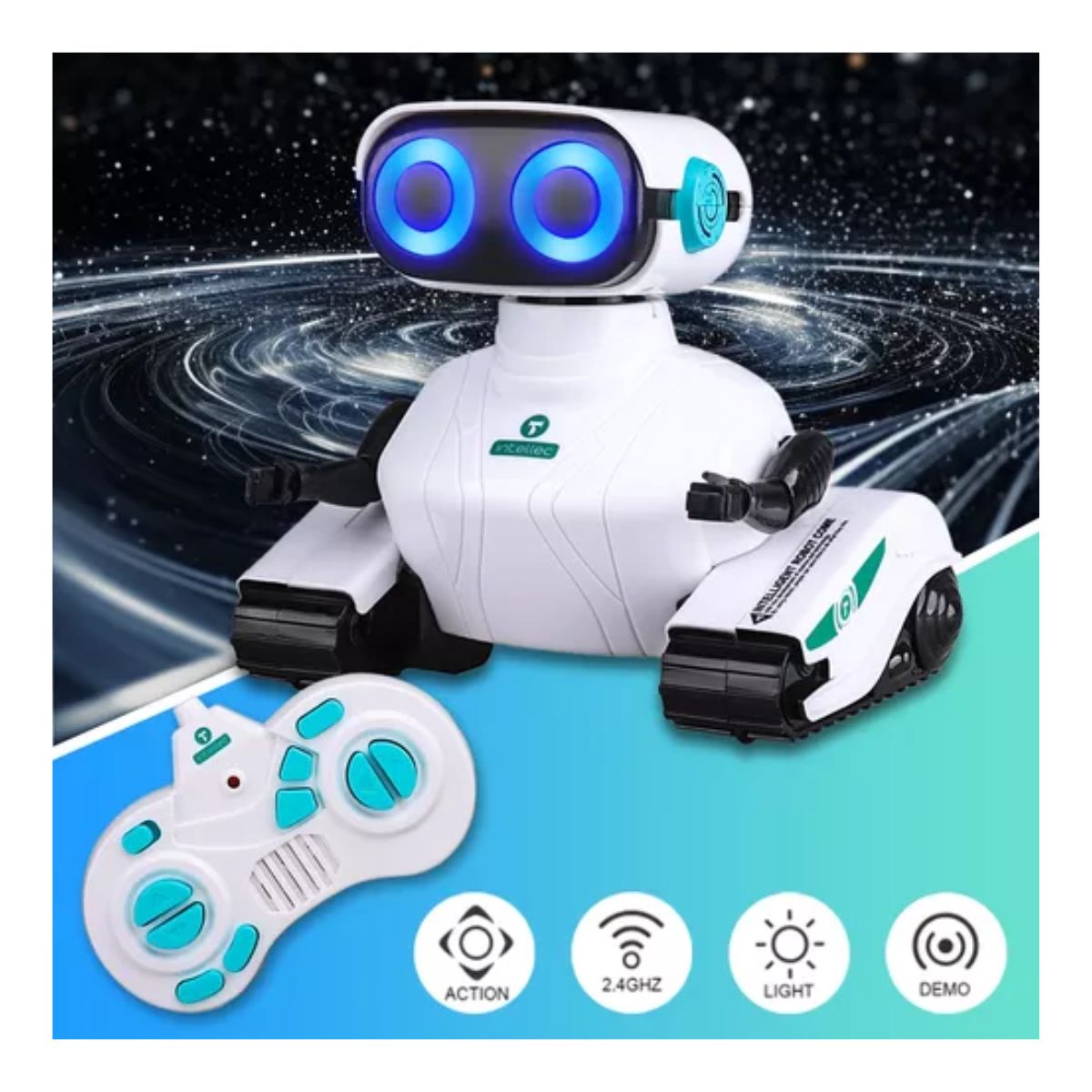 Robots De Juguete Control Remoto Recargable Robot Para Niños Blanco/Negro