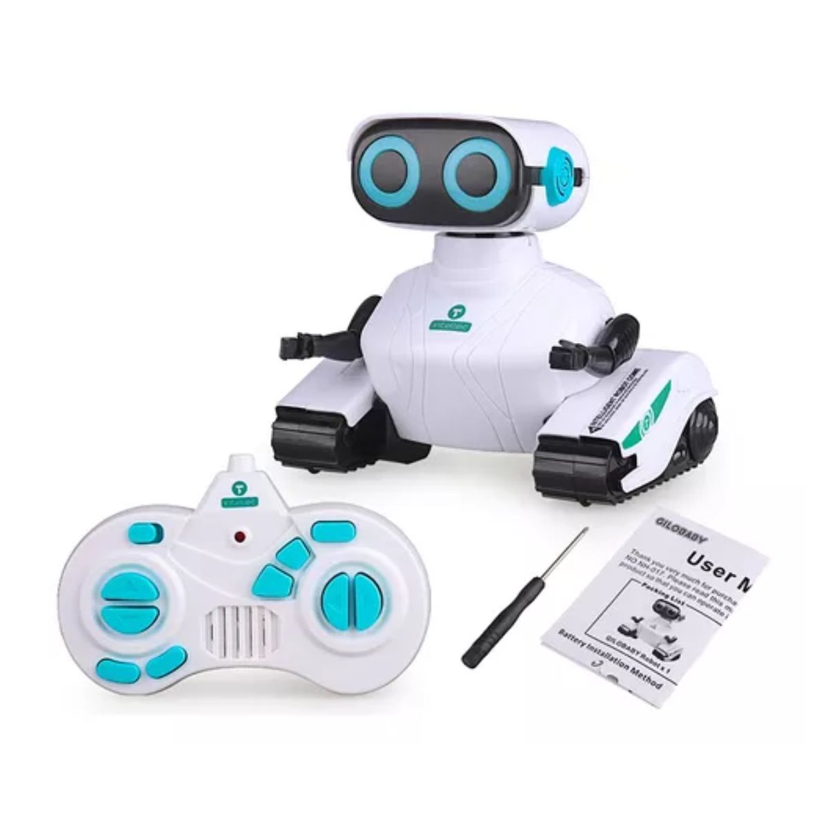 Robots De Juguete Control Remoto Recargable Robot Para Niños Blanco/Negro