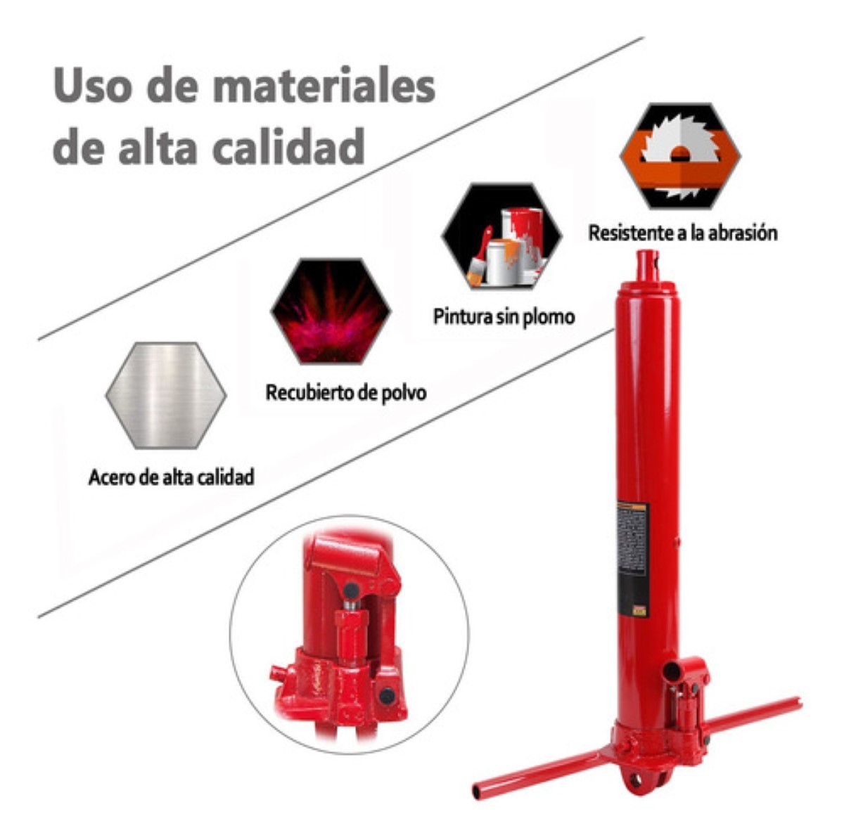 Gato Hidráulico 8 Ton Para Plumas 3 Ton Thorn Tools Rojo