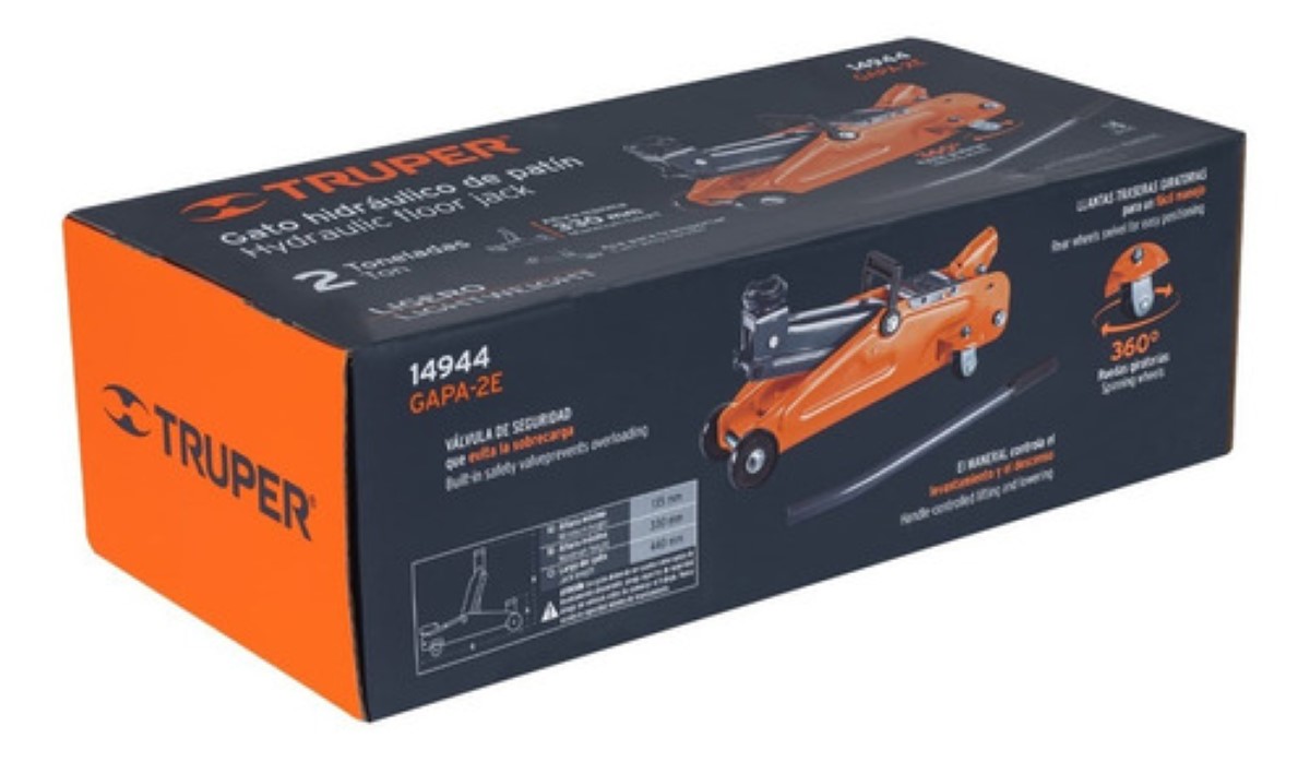 Gato Hidráulico Tipo patín 2 Toneladas NARANJA 