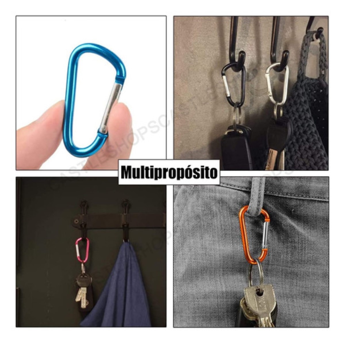 98 Arnés Para Llavero De Aluminio Mosquetón Gancho Kit gris multicolor 