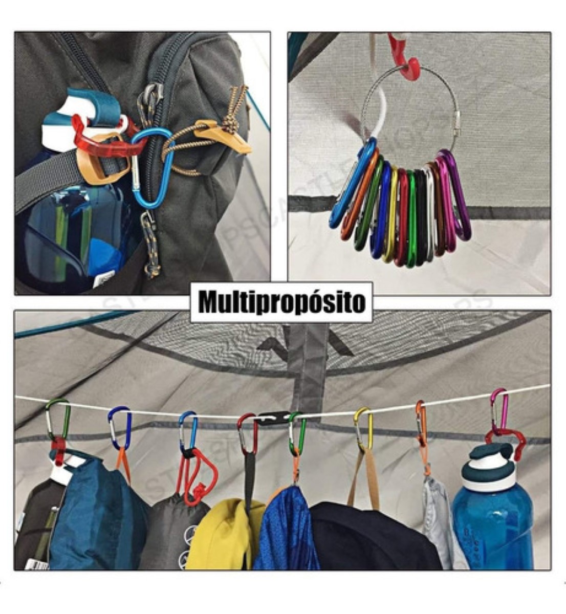 98 Arnés Para Llavero De Aluminio Mosquetón Gancho Kit gris multicolor 