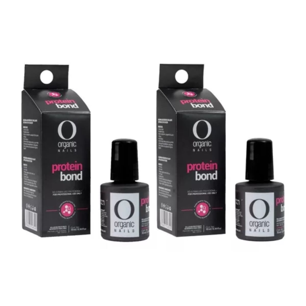 Protein Bond 10ml Organic Nails 2 Pzs, Frascos Negro