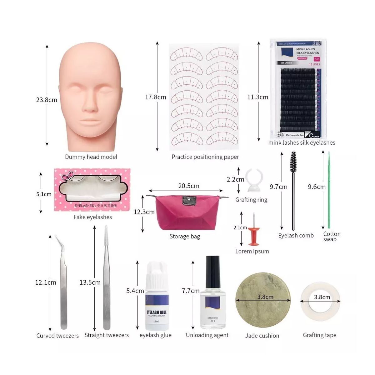 Kit Para Pestañas De Práctica Profesional Extensión Mink 1x1