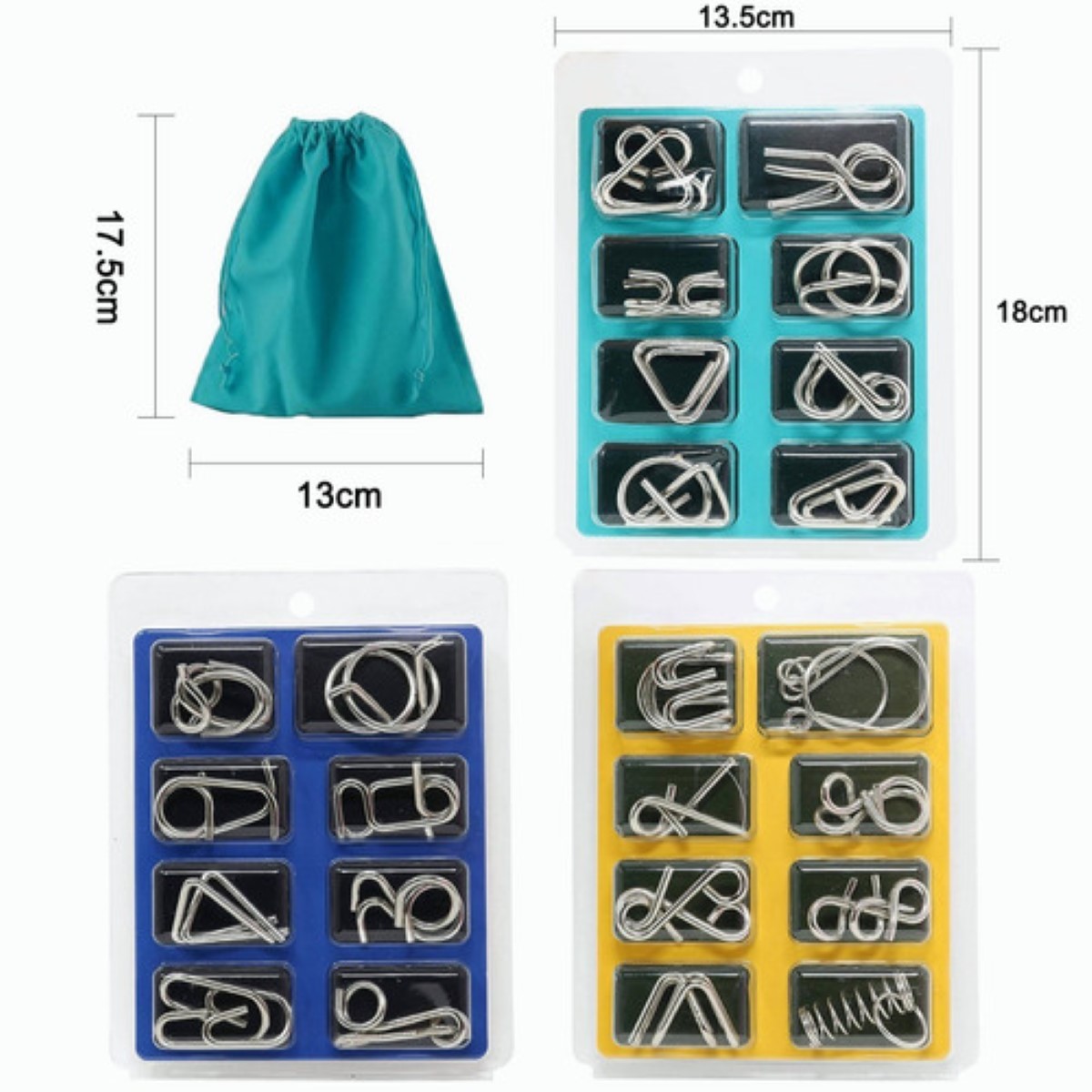 24 Pcs Rompecabezas De Alambre De Metal Para Niños Educativo Plata 