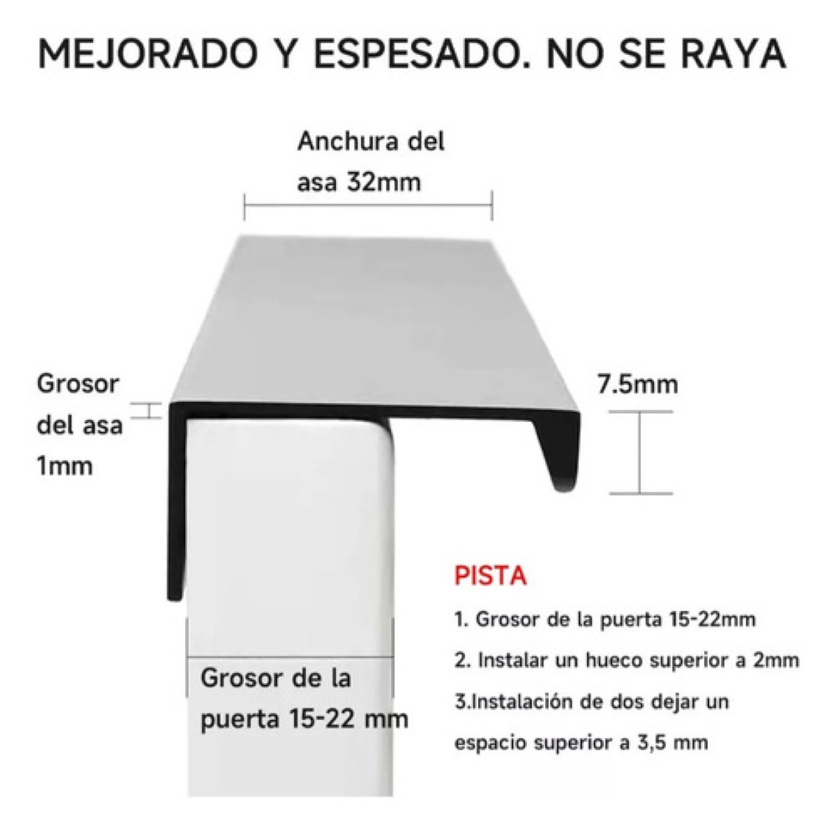 Jaladera Oculta Perfil L 15cm Para Cajon Puerta Negro 10pzs Ngro