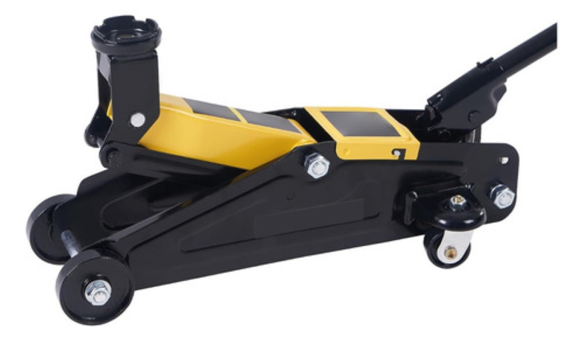 Gato hidráulico para vehículos Gato Hidráulico Patín formato de piso Negro/Amarillo
