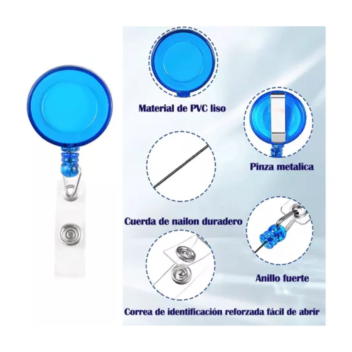 30 Pcs Porta Credenciales Gafetes Indentificacion Retractil Colores 