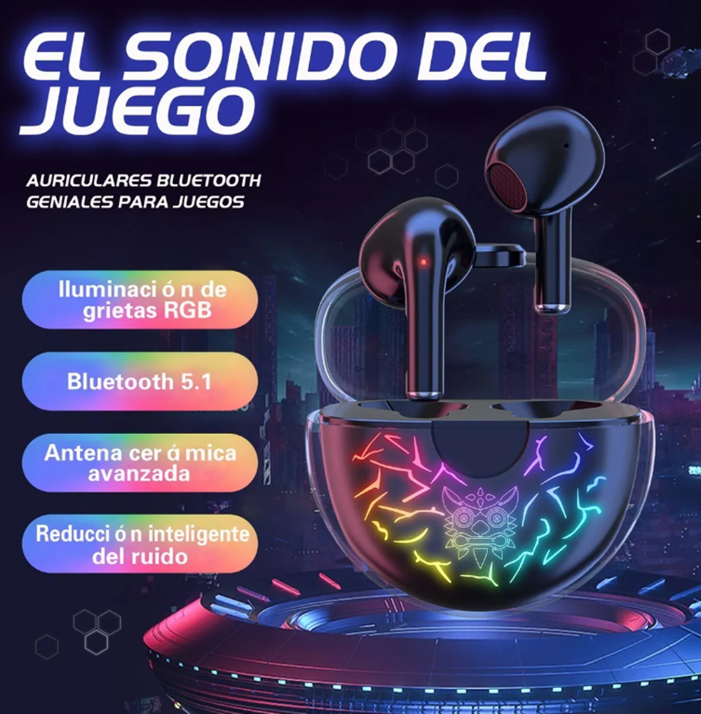 Audífonos in-ear gamer inalámbricos TWS T35