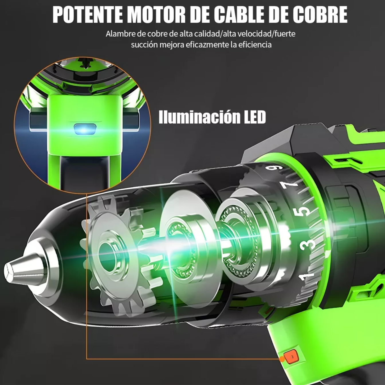 Taladro Atornillador Eléctrico Inalámbrico C/2 Baterías 68vf