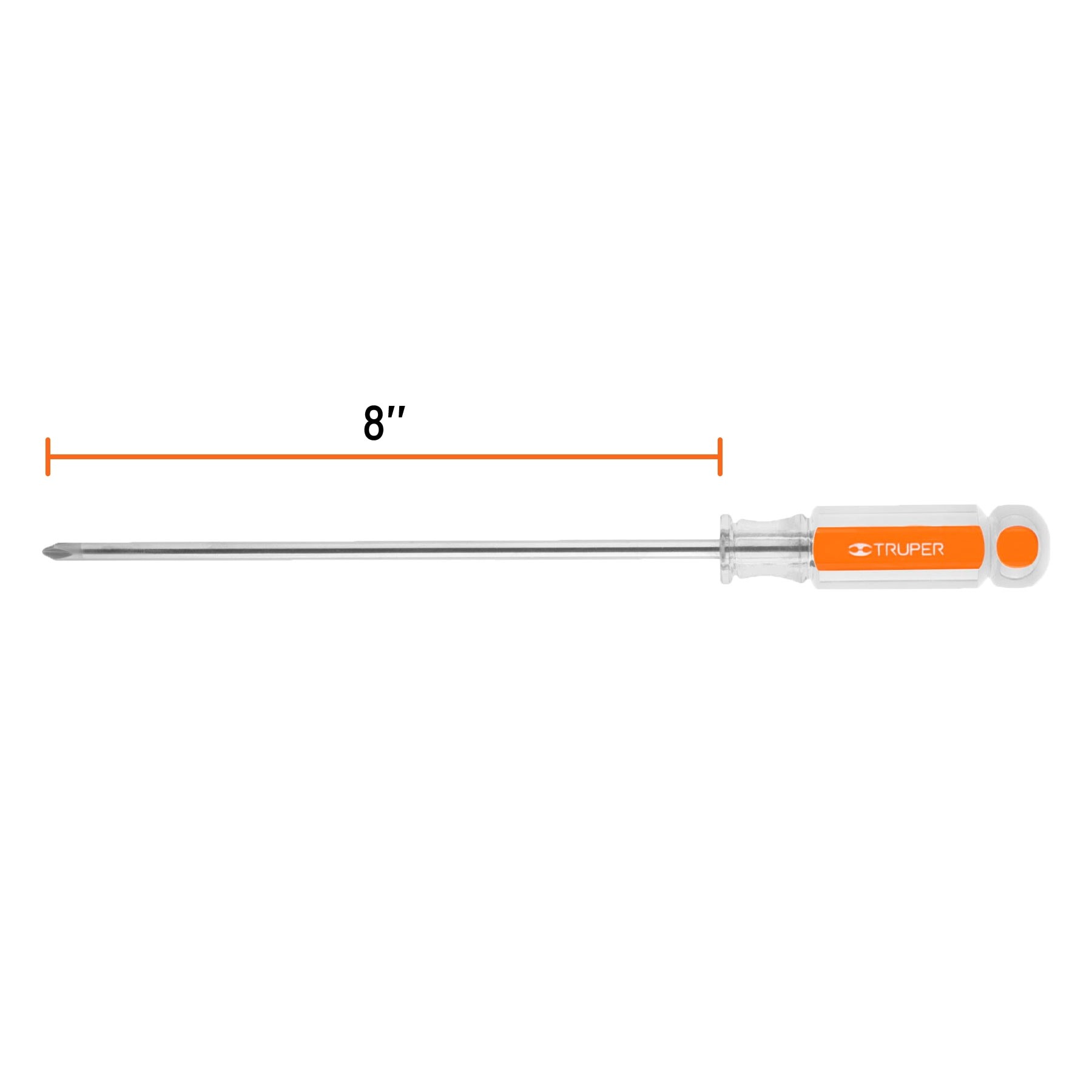 DESARMADOR DE CRUZ 1/4" X 8" MANGO DE ACETATO, TRUPER 14080