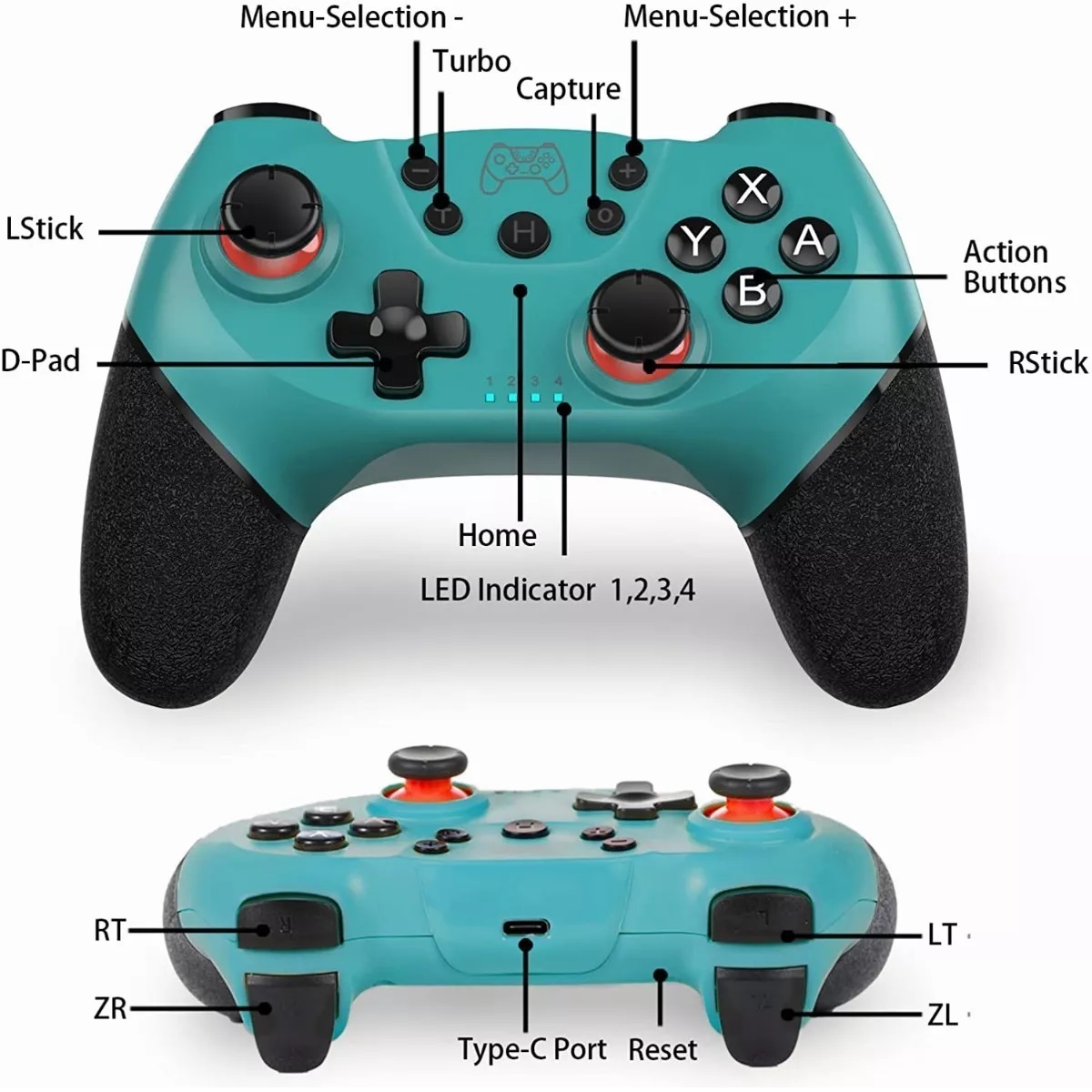 Control Inalámbrico Gamepad Joystick Para Nintendo Switch/pc