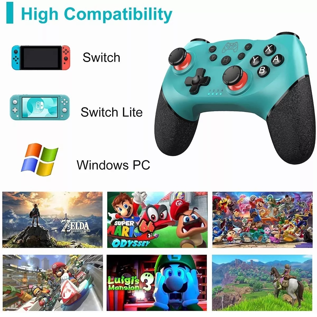 Control Inalámbrico Gamepad Joystick Para Nintendo Switch/pc