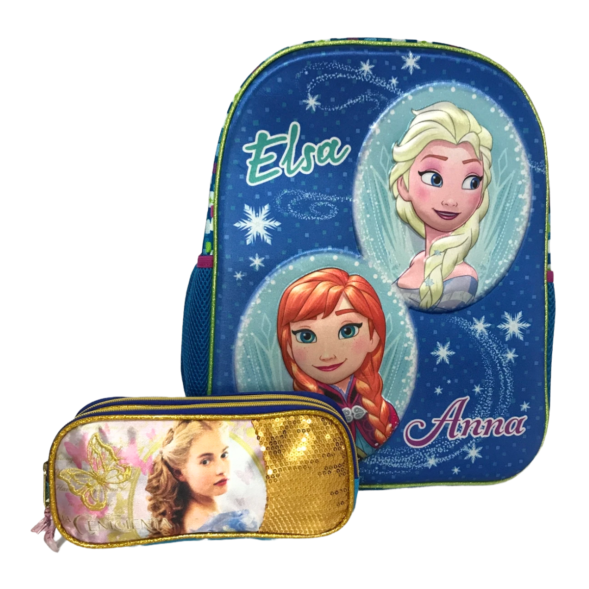 Mochila Escolar Anna Y Elsa De Frozen Con Lapicero De Regalo