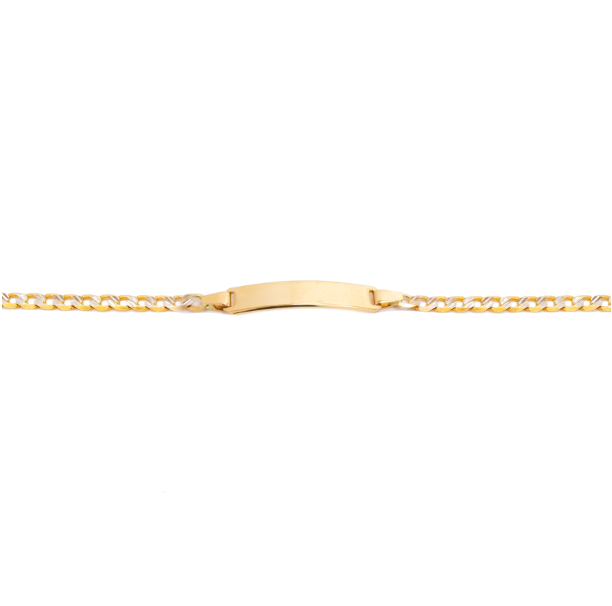 Esclava Barbada Diamantada 14 Kilates. Oro Fino Joyería.