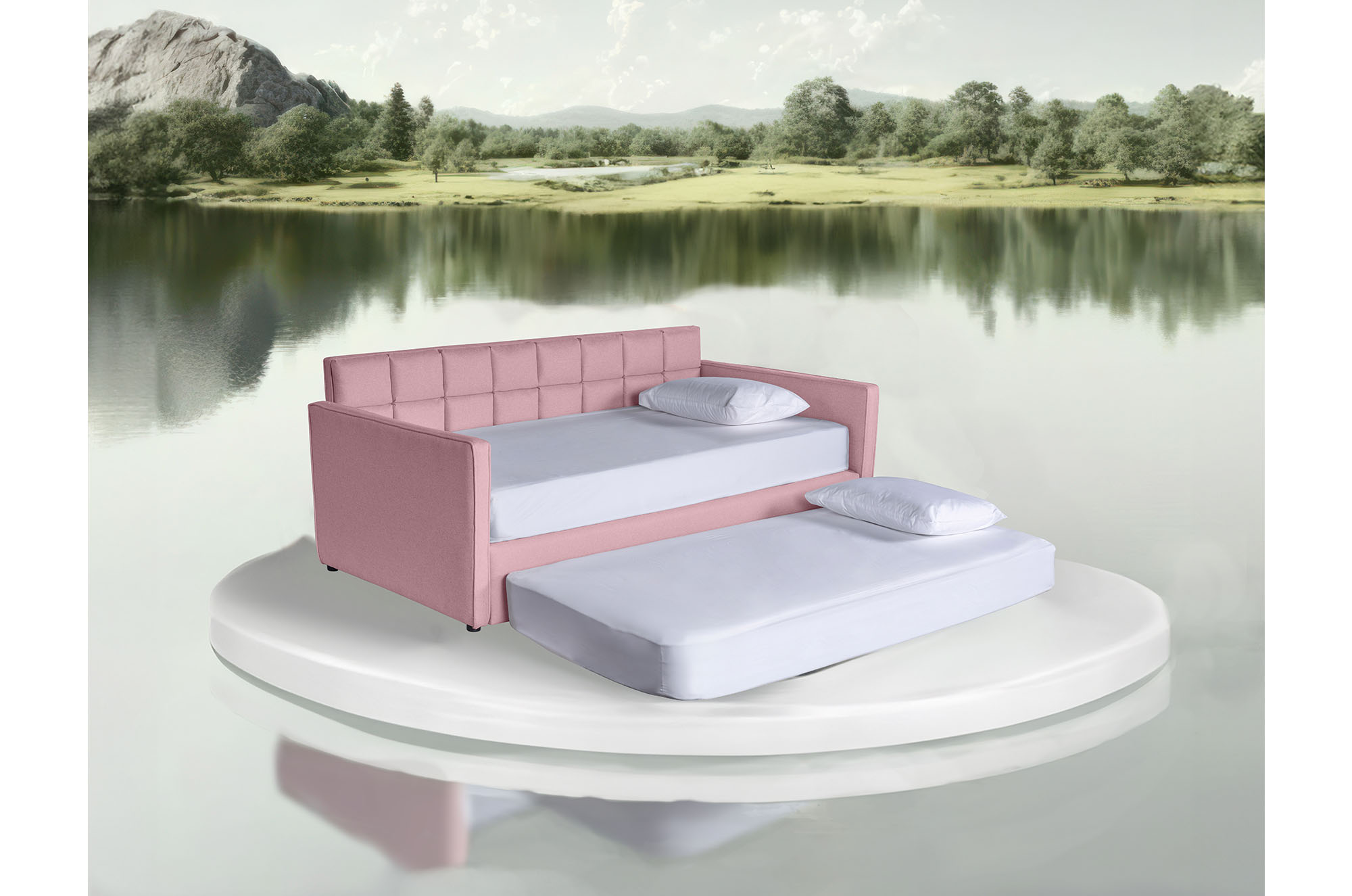 Cama Daybed individual doble Samson Makora Palo de Rosa No Incluye Colchones
