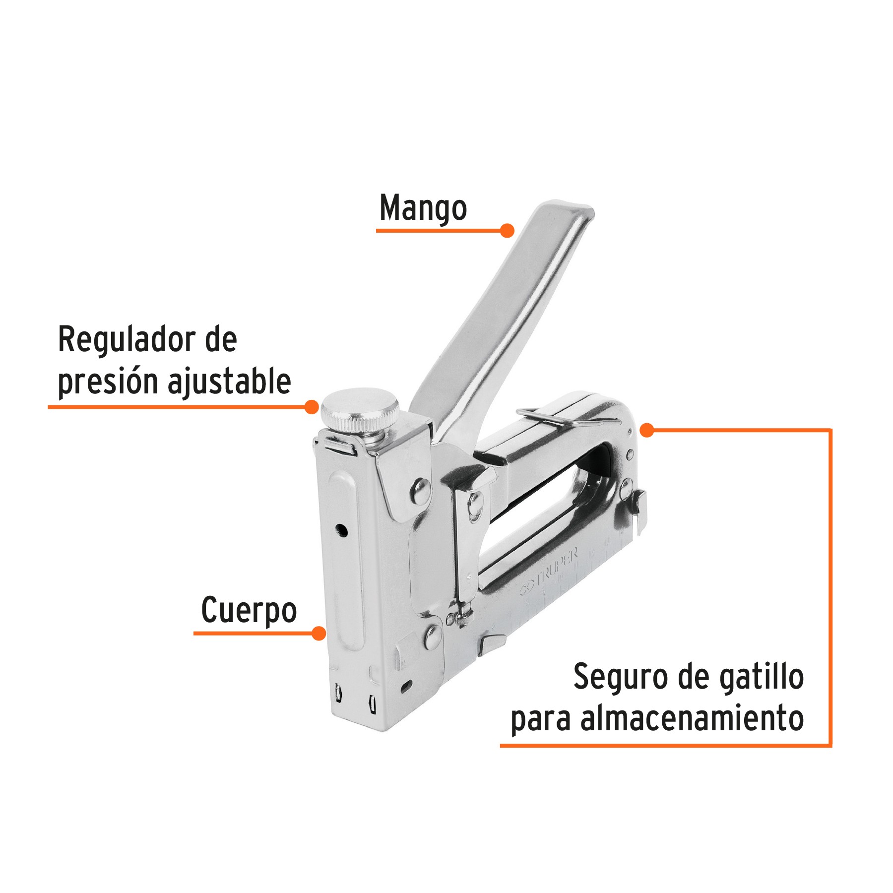 ENGRAPADORA TIPO PISTOLA PARA ¼",5/16", 3/8", CON 200 GRAPAS TRUPER 17963