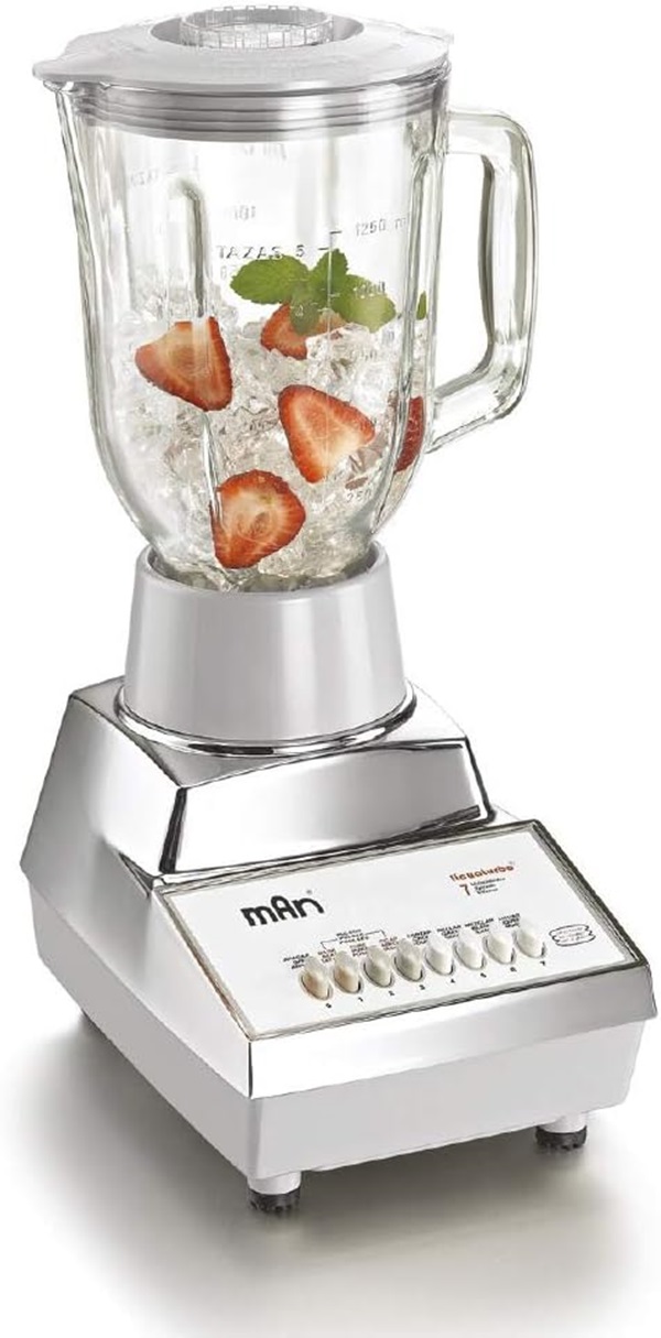 Licuadora Man LMV-9090 Vaso de Vidrio 7 Vel Metalica