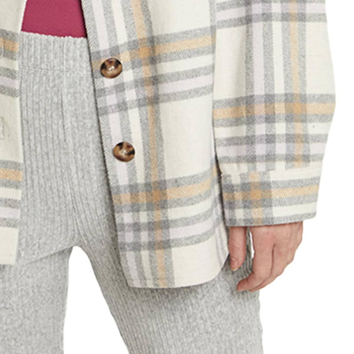 Sobrecamisa color beige a cuadros, marca Holly Land, para mujer, mod. 1097350